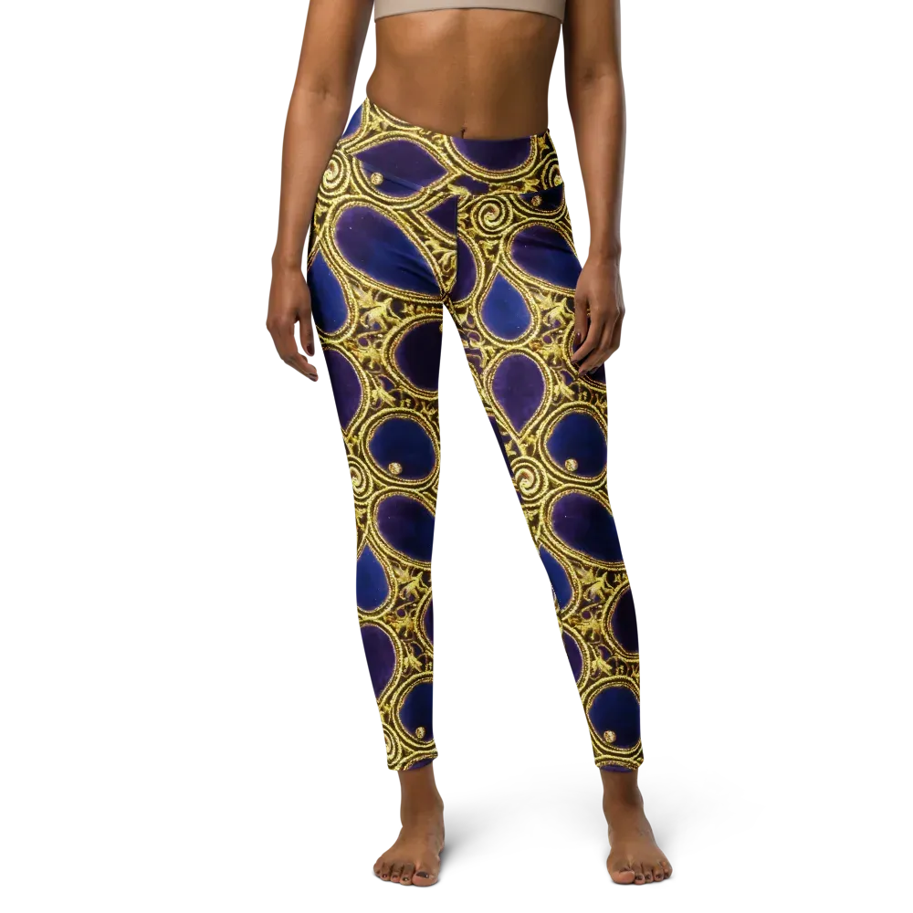 Gilded Midnight on Yoga Leggings — Front