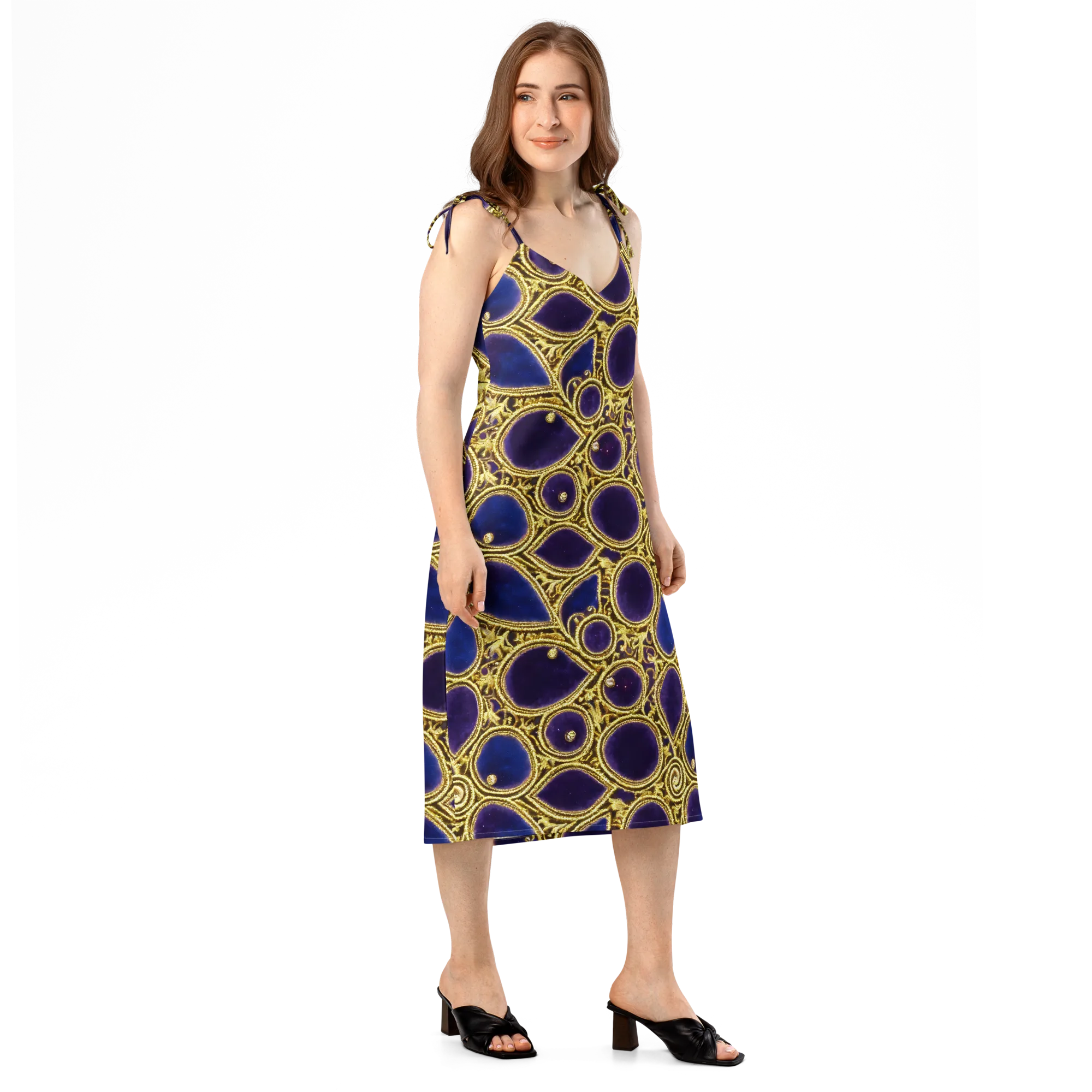 Gilded Midnight on Slip Dress — Right Front
