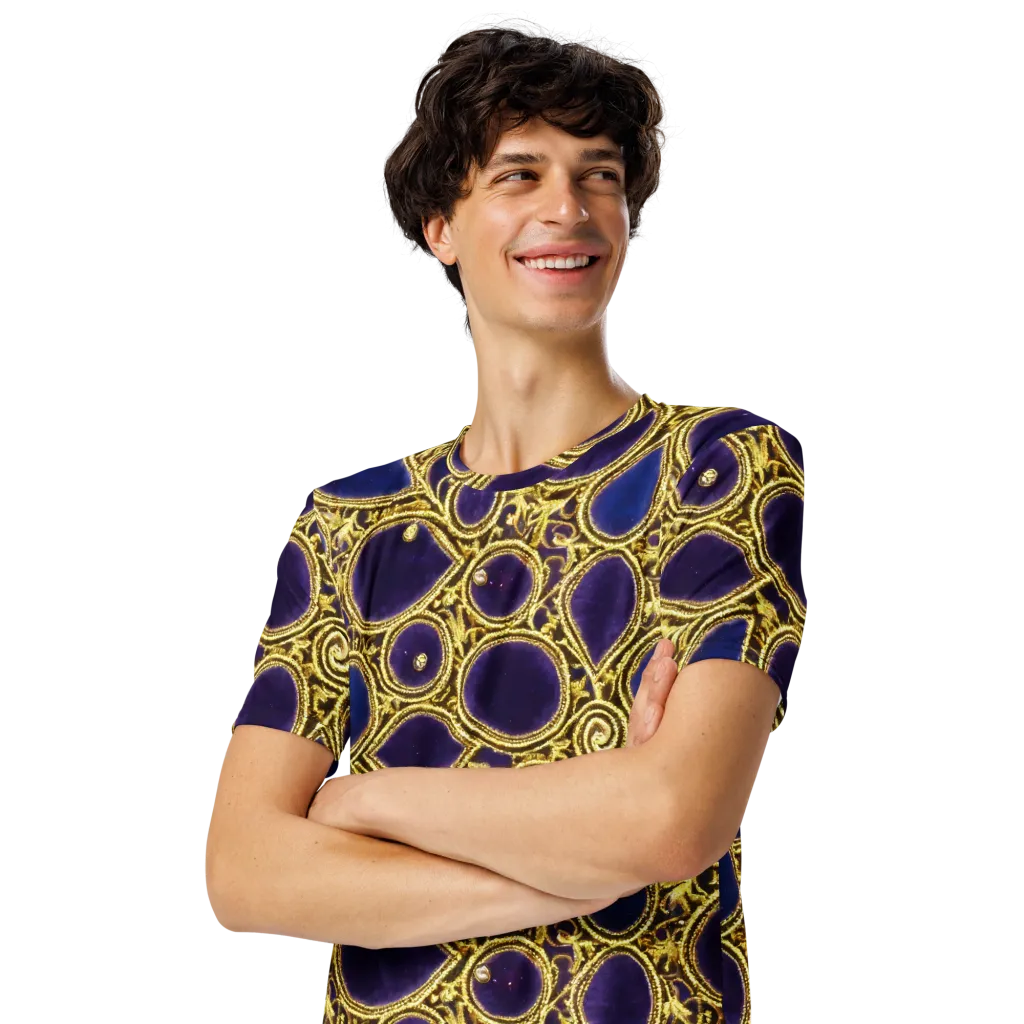 Gilded Midnight on Men's Crew Neck T-Shirt — Left Front