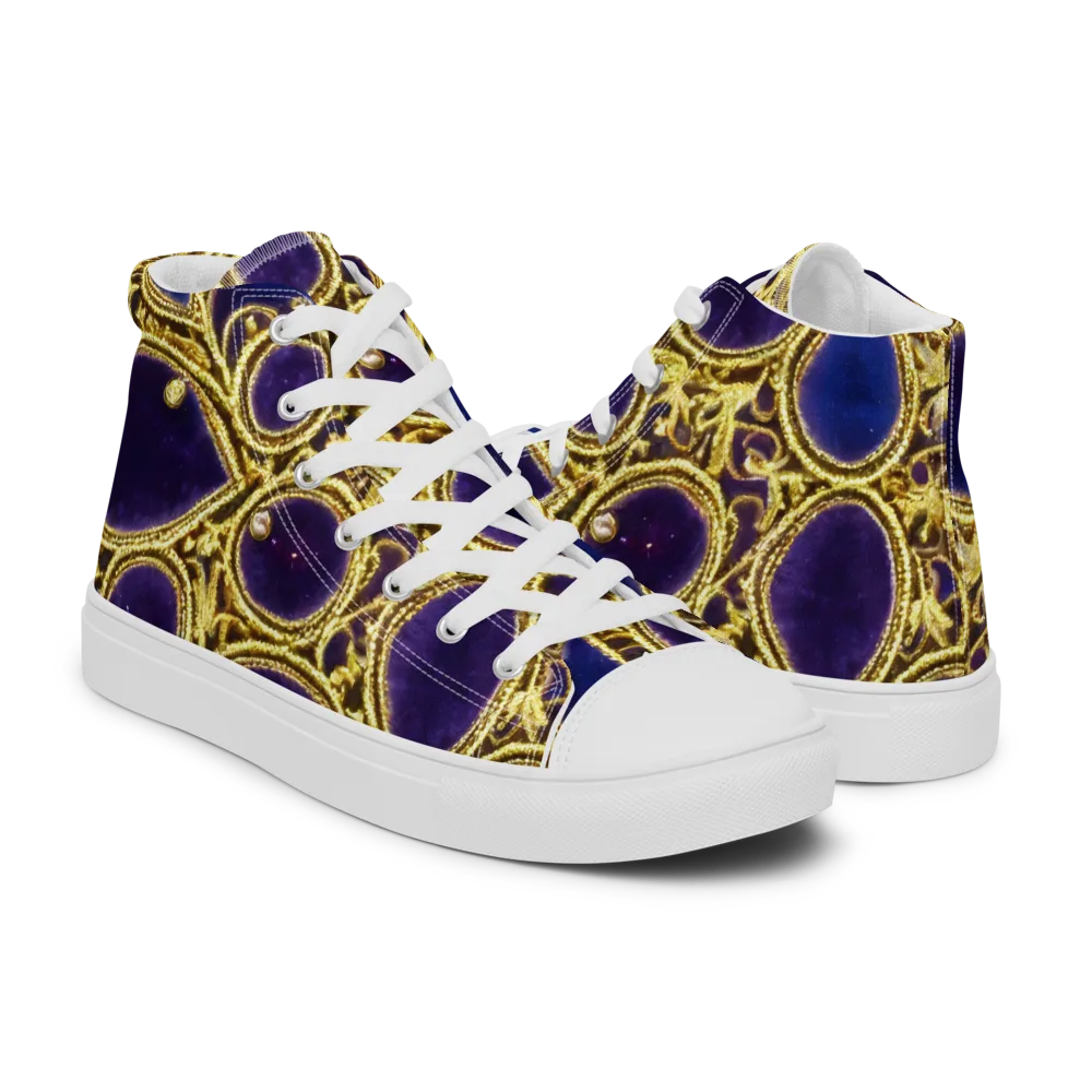 Gilded Midnight on Men's High Top Canvas Shoes — Right