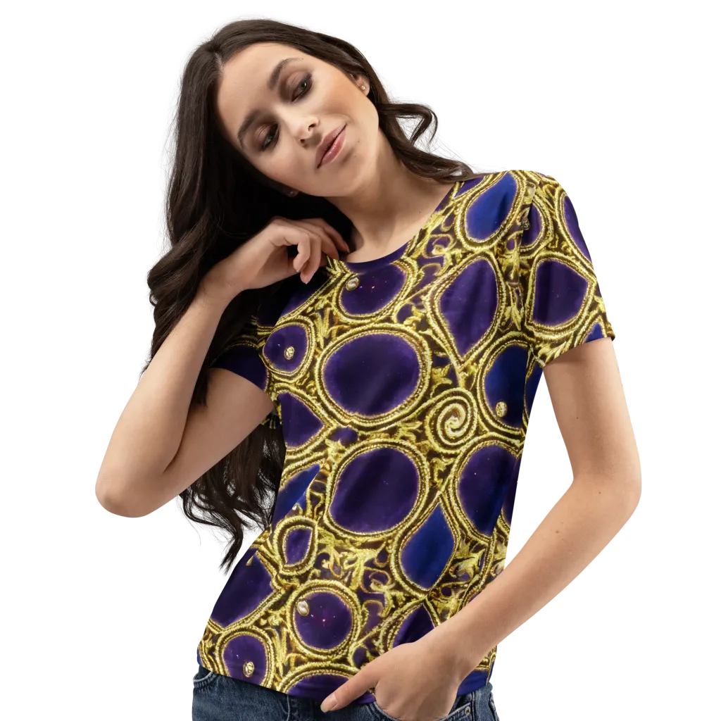 Gilded Midnight on Women's Crew Neck T-Shirt — Left Front