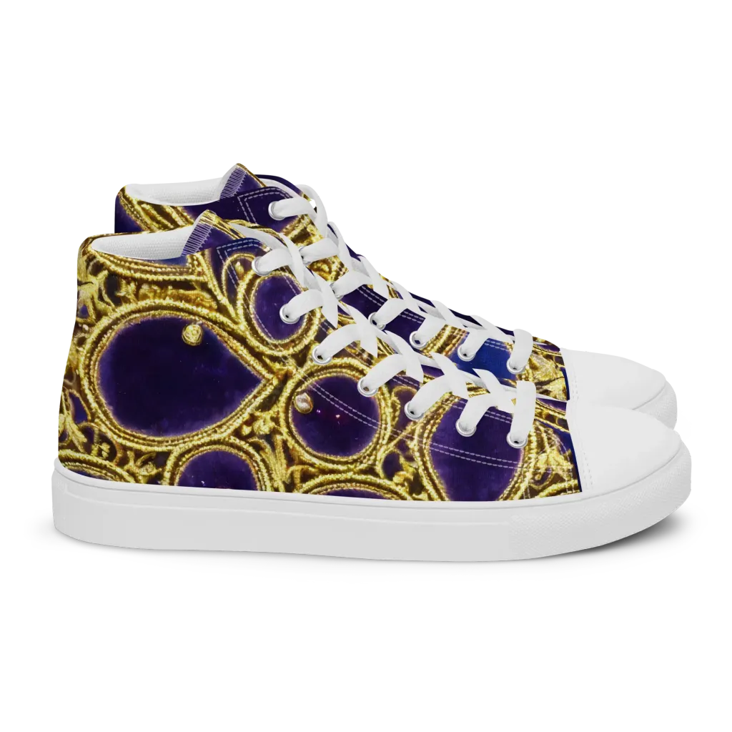 Gilded Midnight on Women's High Top Canvas Shoes — Right