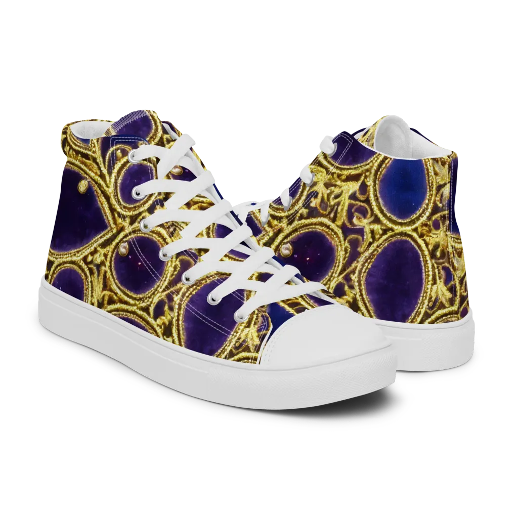 Gilded Midnight on Women's High Top Canvas Shoes — Right