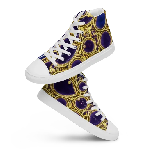 Gilded Midnight on a Women's High Top Canvas Shoes