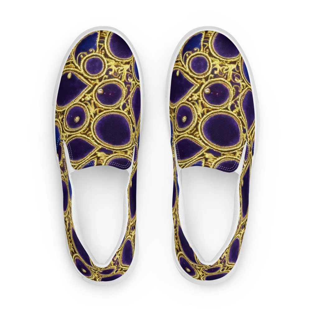 Gilded Midnight on Men's Slip-On Canvas Shoes — Front
