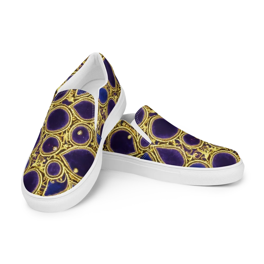 Gilded Midnight on Men's Slip-On Canvas Shoes — Left Front