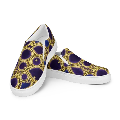 Gilded Midnight on a Men's Slip-On Canvas Shoes