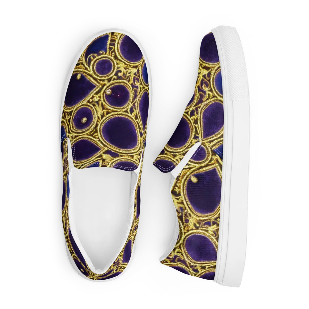 Gilded Midnight on Men's Slip-On Canvas Shoes — Front