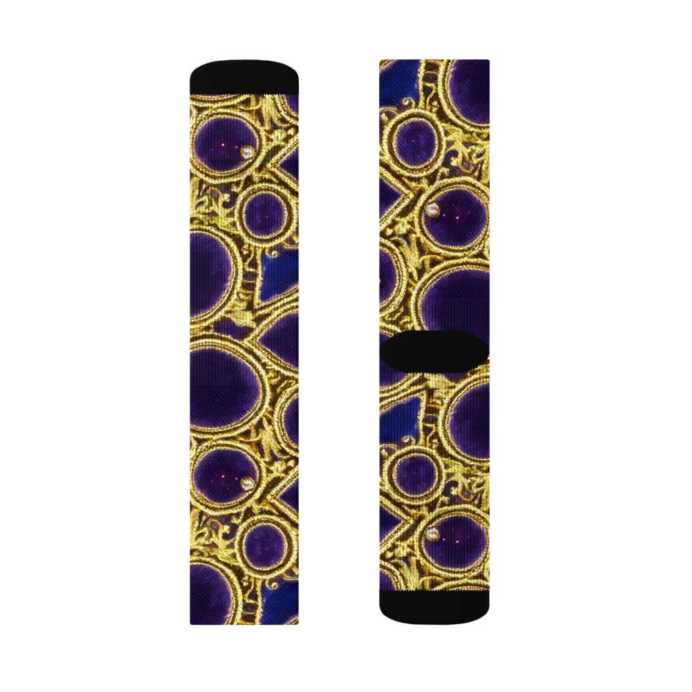 Gilded Midnight on Socks — Right Sock