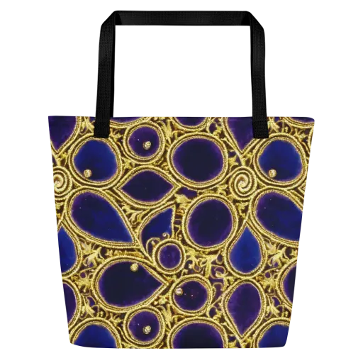 Gilded Midnight on a Large Tote Bag W/ Pocket
