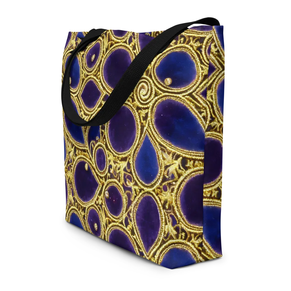 Gilded Midnight on Large Tote Bag W/ Pocket — Front