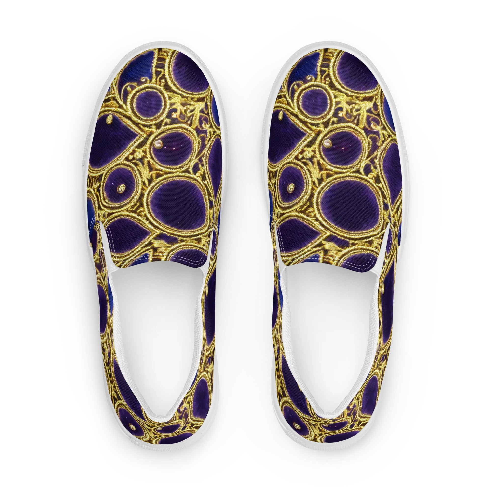 Gilded Midnight on Women's Slip-On Canvas Shoes — Front
