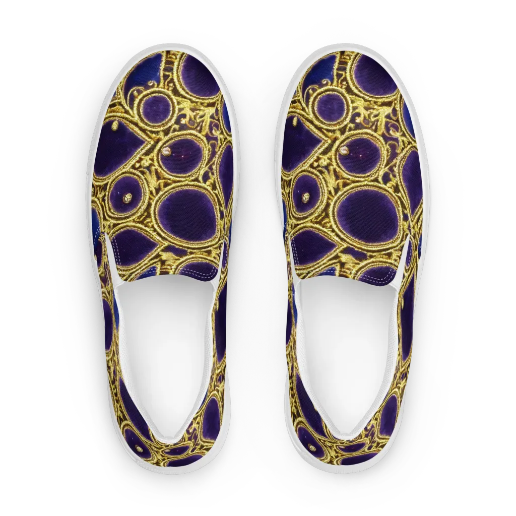 Gilded Midnight on Women's Slip-On Canvas Shoes — Front