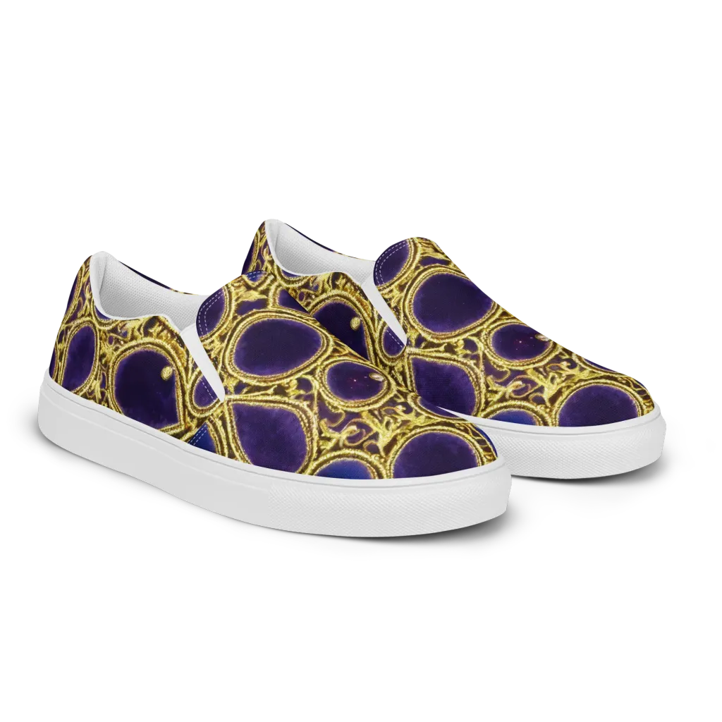 Gilded Midnight on Women's Slip-On Canvas Shoes — Right Front