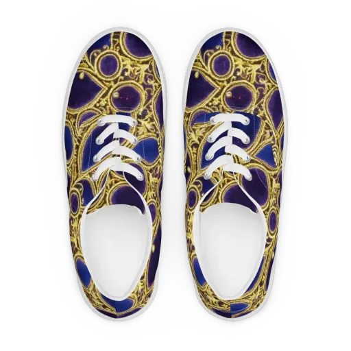 Gilded Midnight on a Men's Lace-Up Canvas Shoes