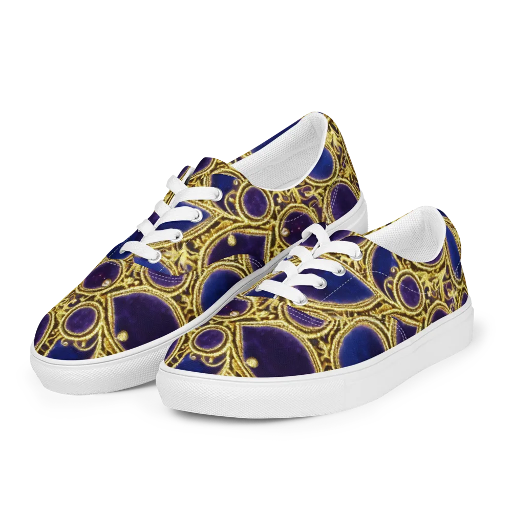 Gilded Midnight on Men's Lace-Up Canvas Shoes — Left Front