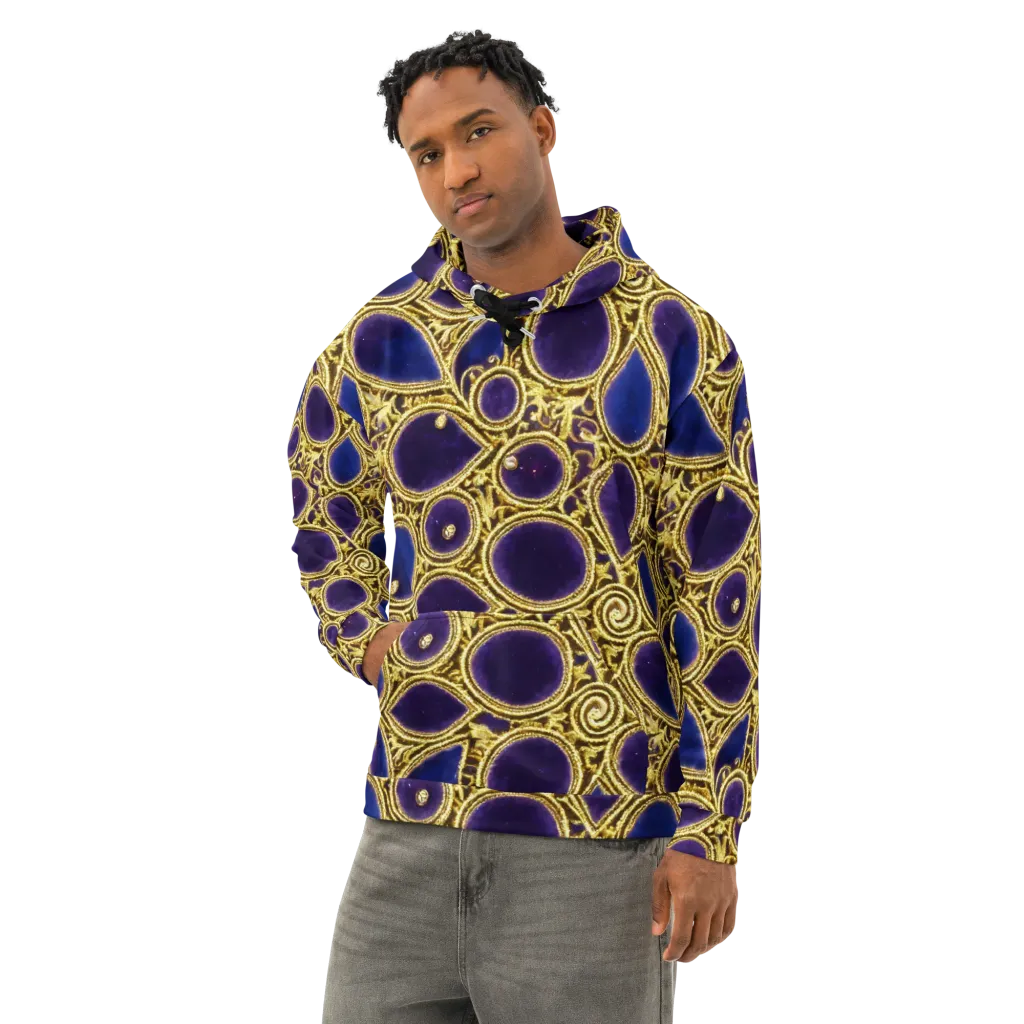 Gilded Midnight on Cotton Hoodie — Left Front