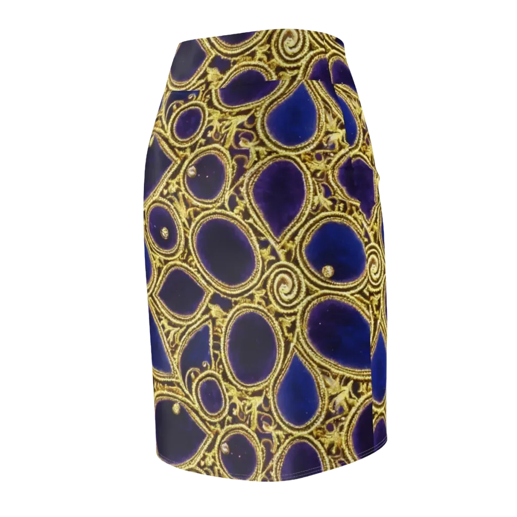 Gilded Midnight on Pencil Skirt — Back Side