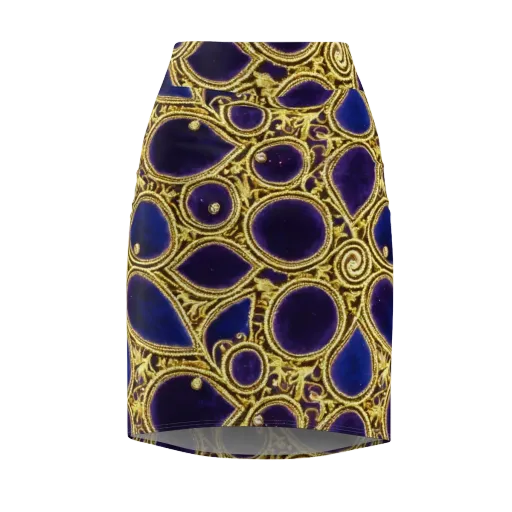 Gilded Midnight on a Pencil Skirt