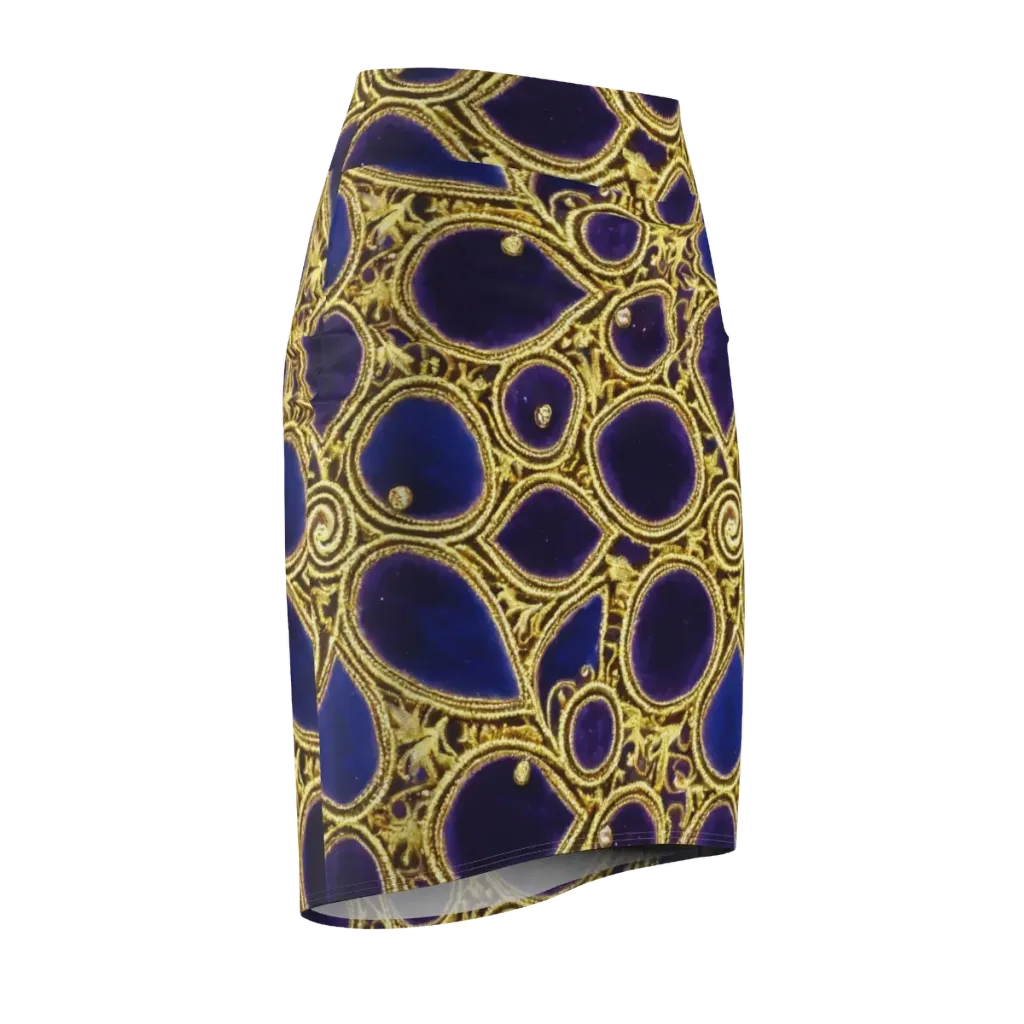 Gilded Midnight on Pencil Skirt — Front Side