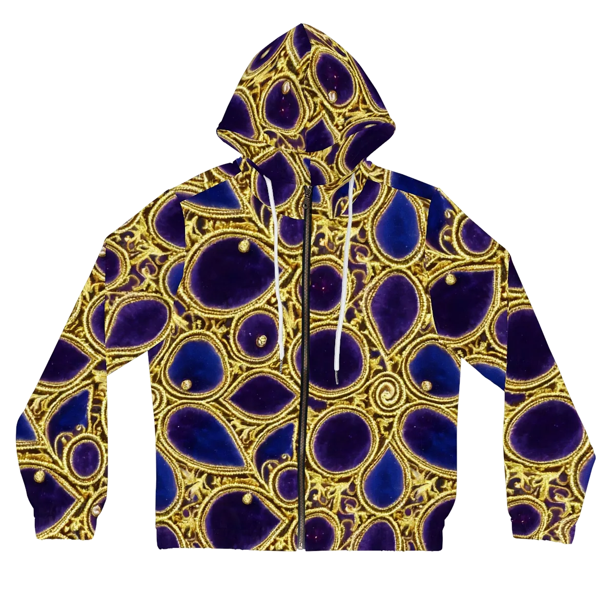 Gilded Midnight on Women's Full-Zip Hoodie — Front