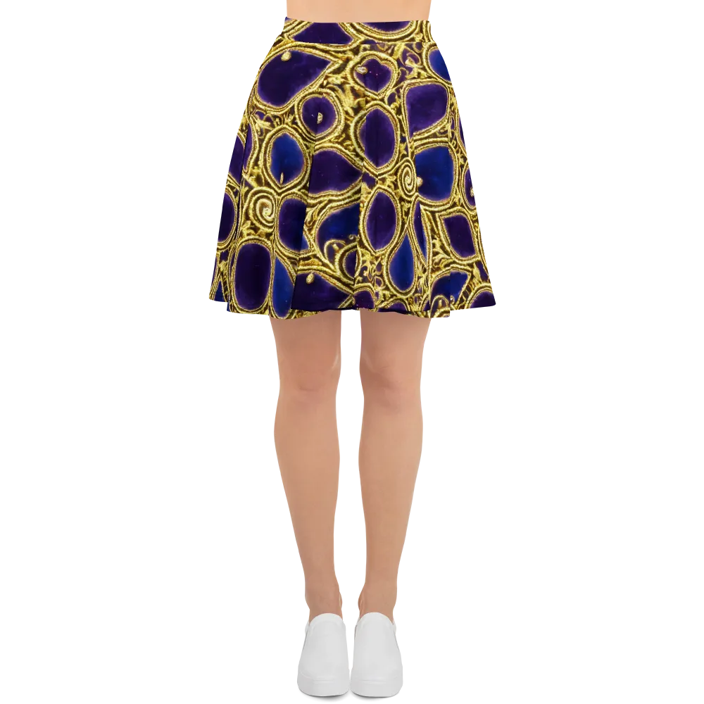 Gilded Midnight on Skater Skirt — Front