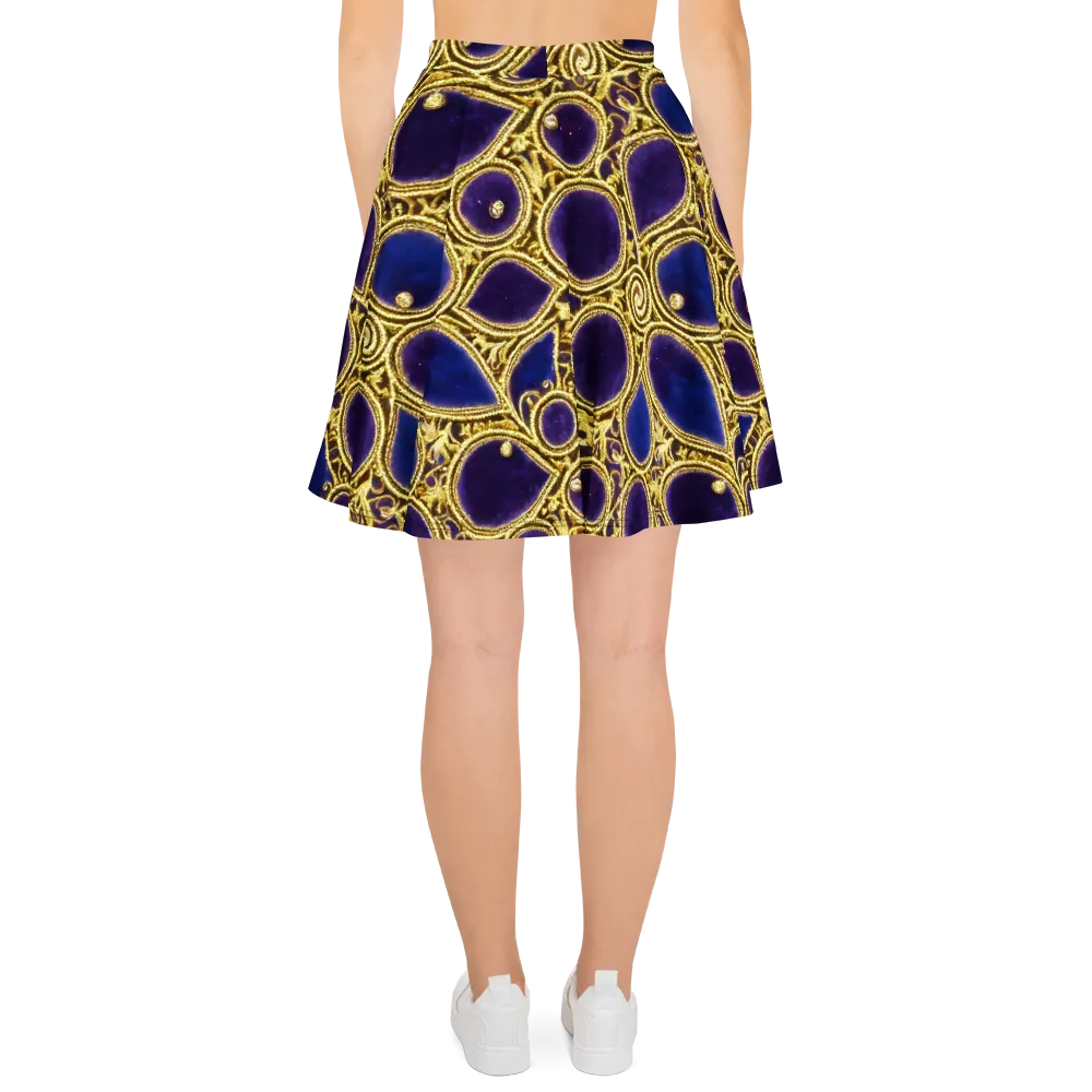 Gilded Midnight on Skater Skirt — Back