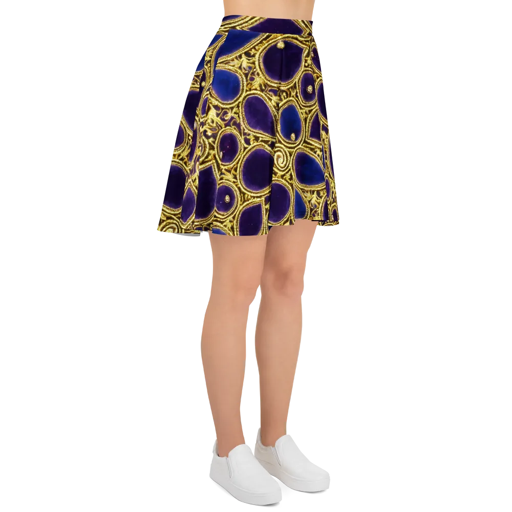 Gilded Midnight on Skater Skirt — Right