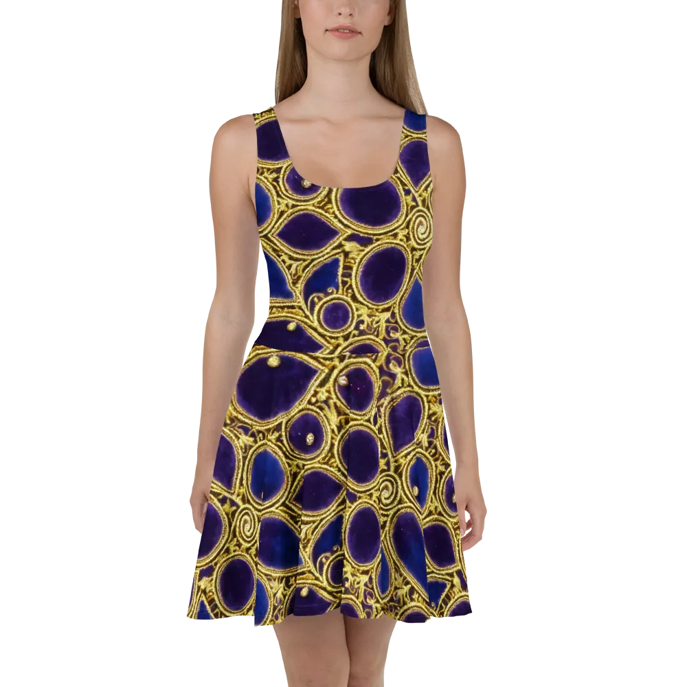 Gilded Midnight on Skater Dress — Front