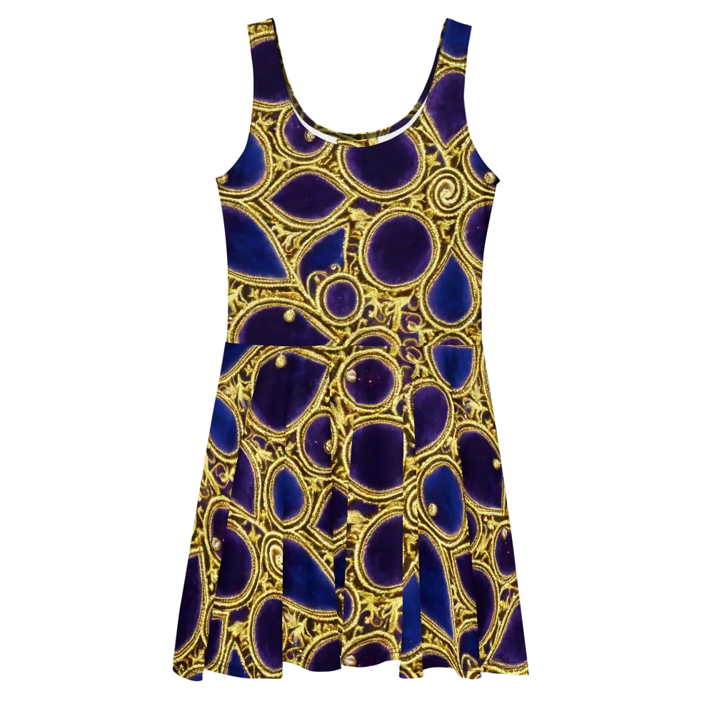 Gilded Midnight on Skater Dress — Front