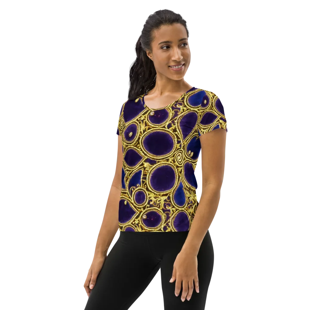 Gilded Midnight on Women's Athletic T-Shirt — Left