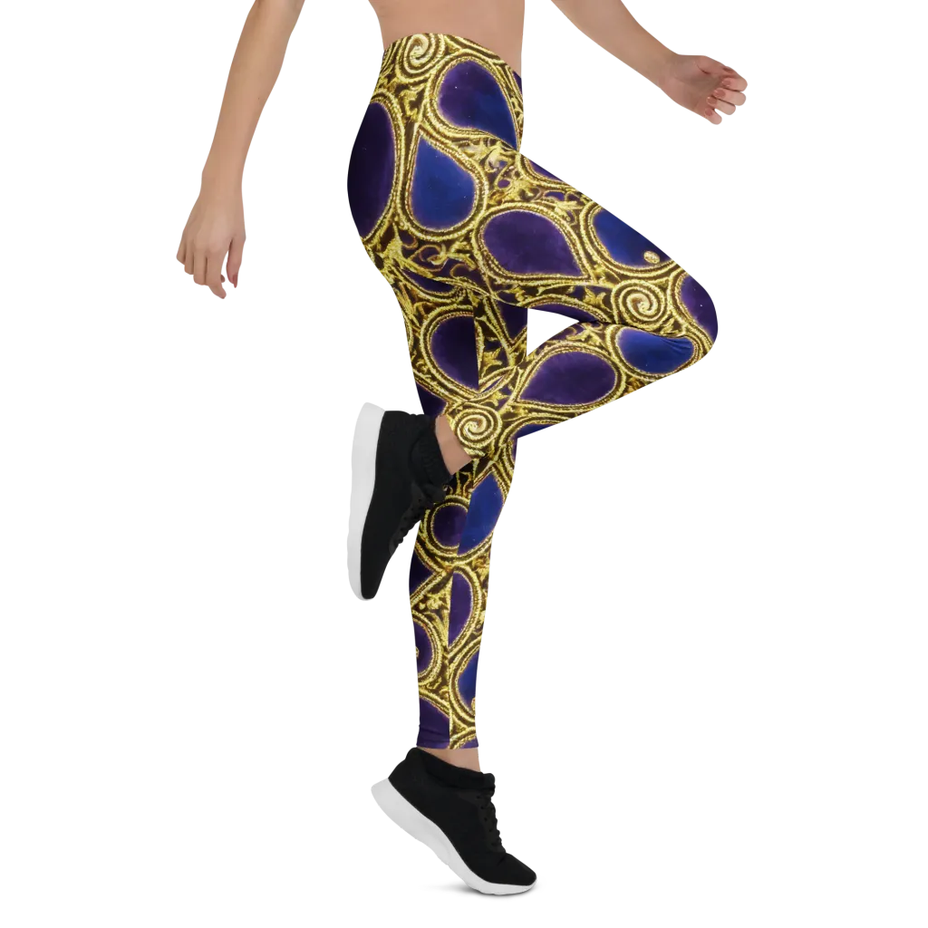 Gilded Midnight on Leggings — Right