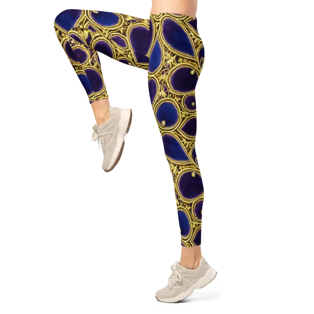 Gilded Midnight on Leggings — Left