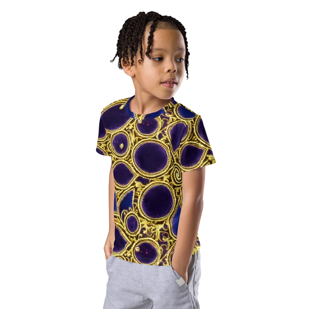 Gilded Midnight on Kids Crew Neck T-Shirt — Left Front
