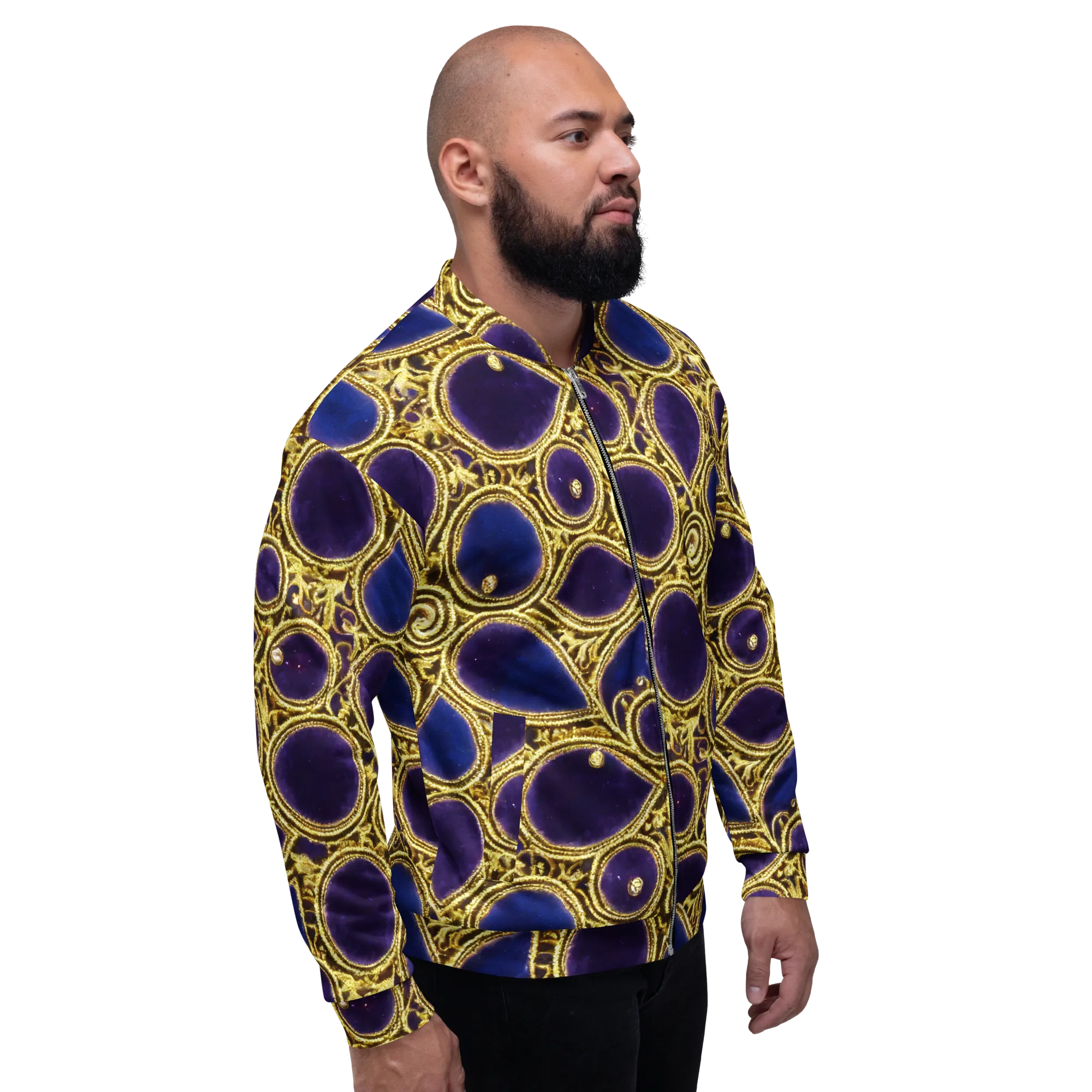 Gilded Midnight on Bomber Jacket — Right