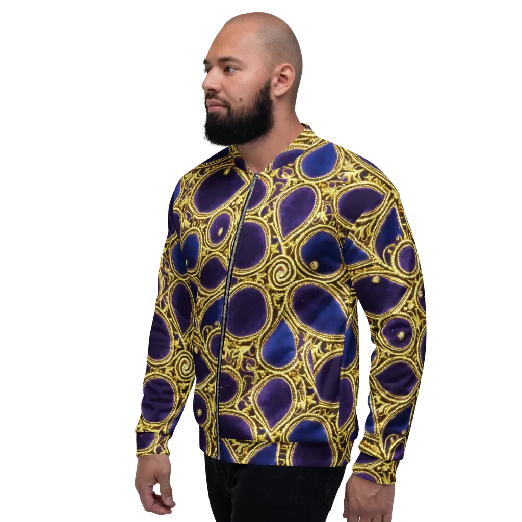 Gilded Midnight on Bomber Jacket — Left