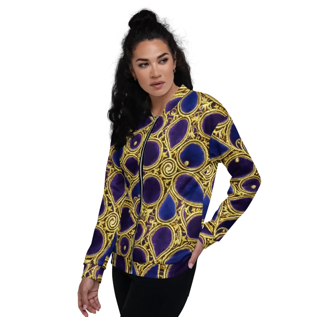 Gilded Midnight on Bomber Jacket — Left