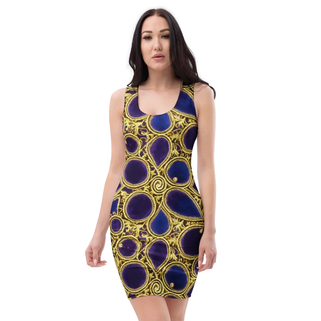 Gilded Midnight on Bodycon Dress — Front