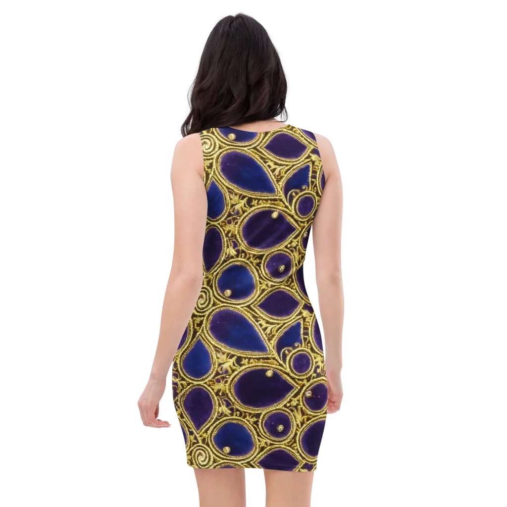 Gilded Midnight on Bodycon Dress — Back