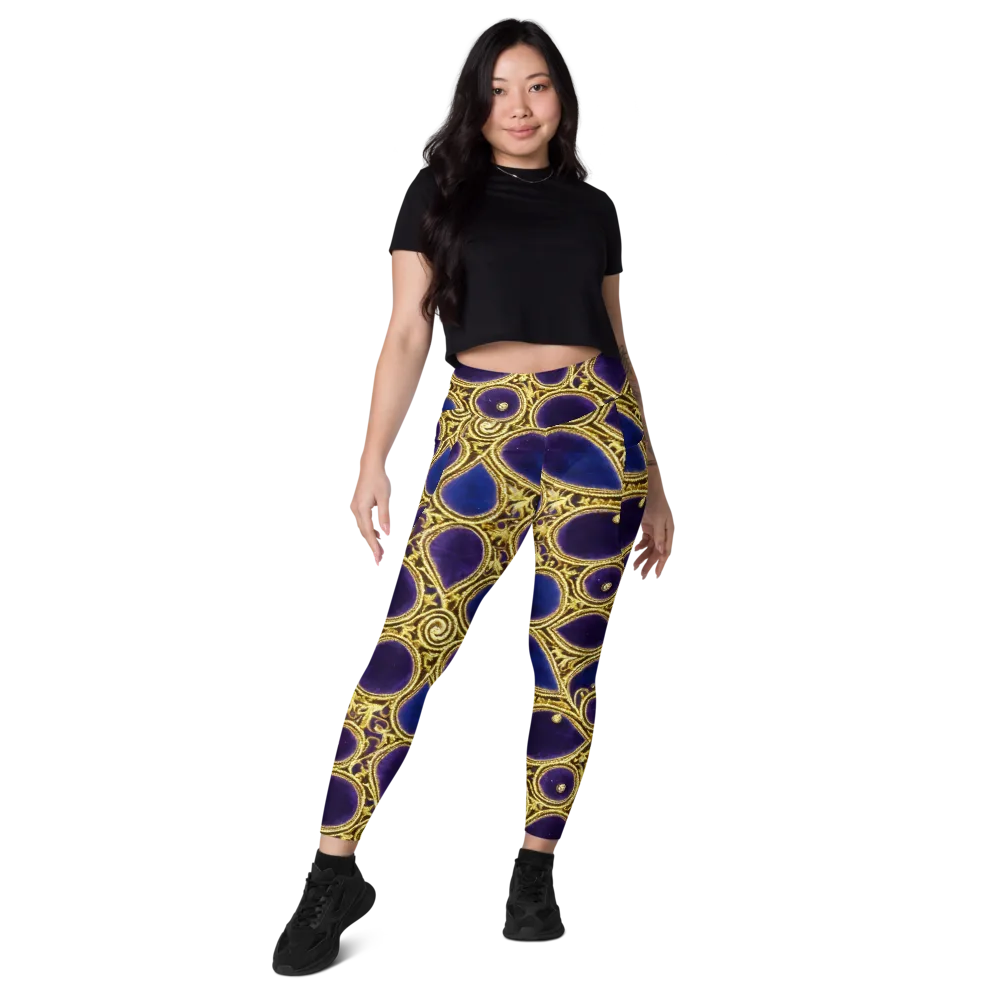 Gilded Midnight on Leggings with Pockets — Front