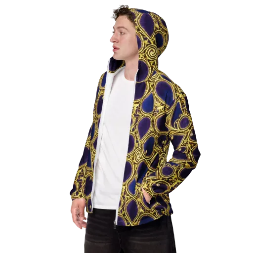 Gilded Midnight on a Men's Windbreaker