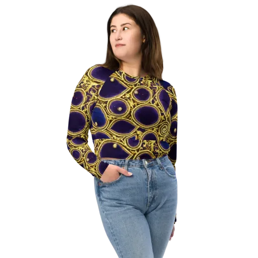 Gilded Midnight on a Long Sleeve Crop Top