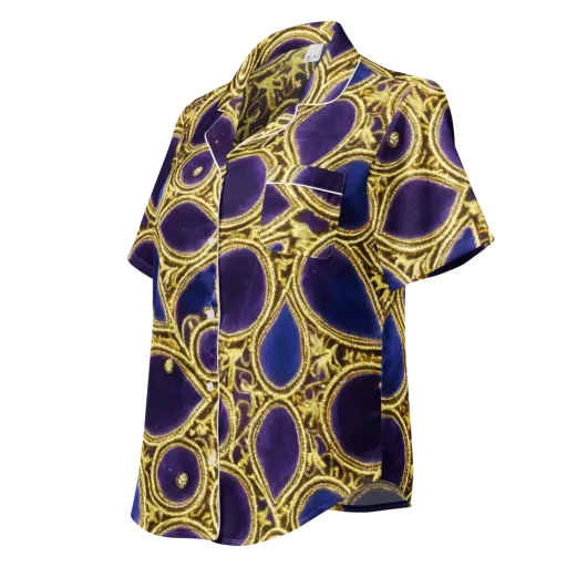 Gilded Midnight on a Women's Short Sleeve Pajama Top
