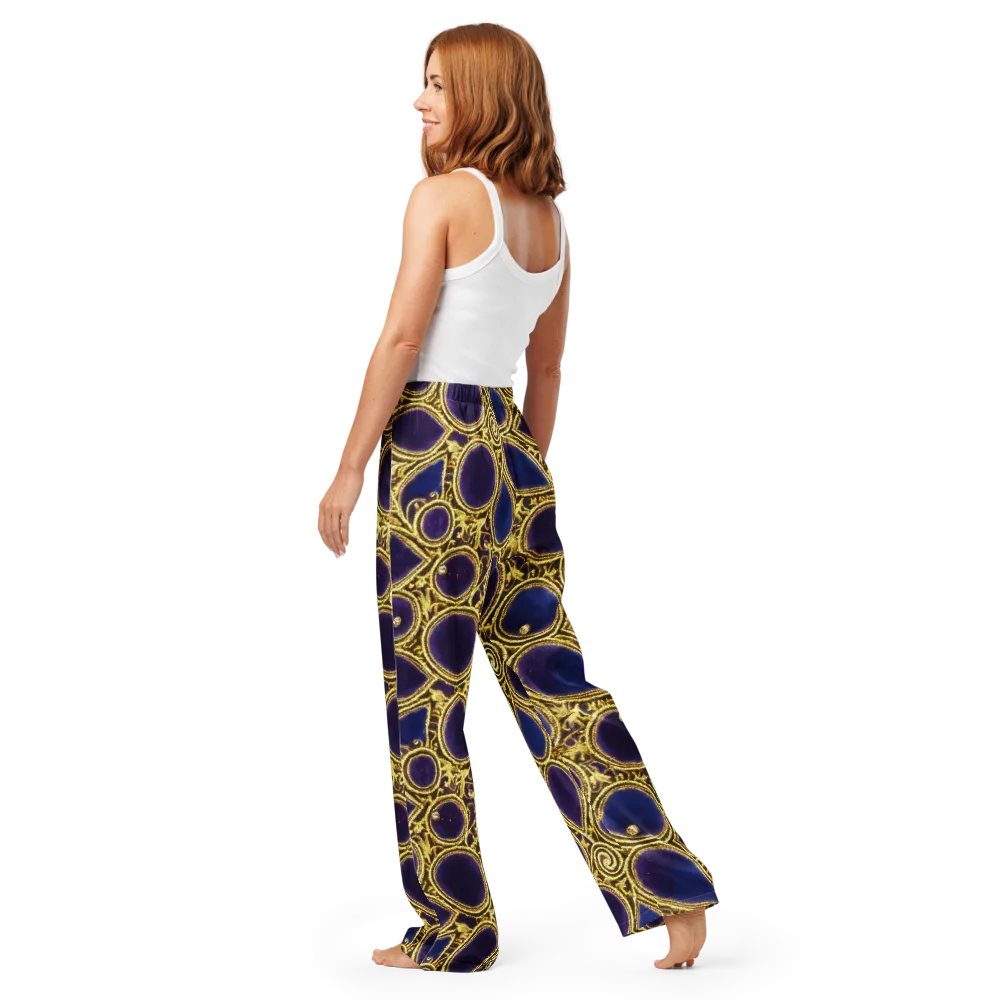 Gilded Midnight on Women's Pajama Pants — Back