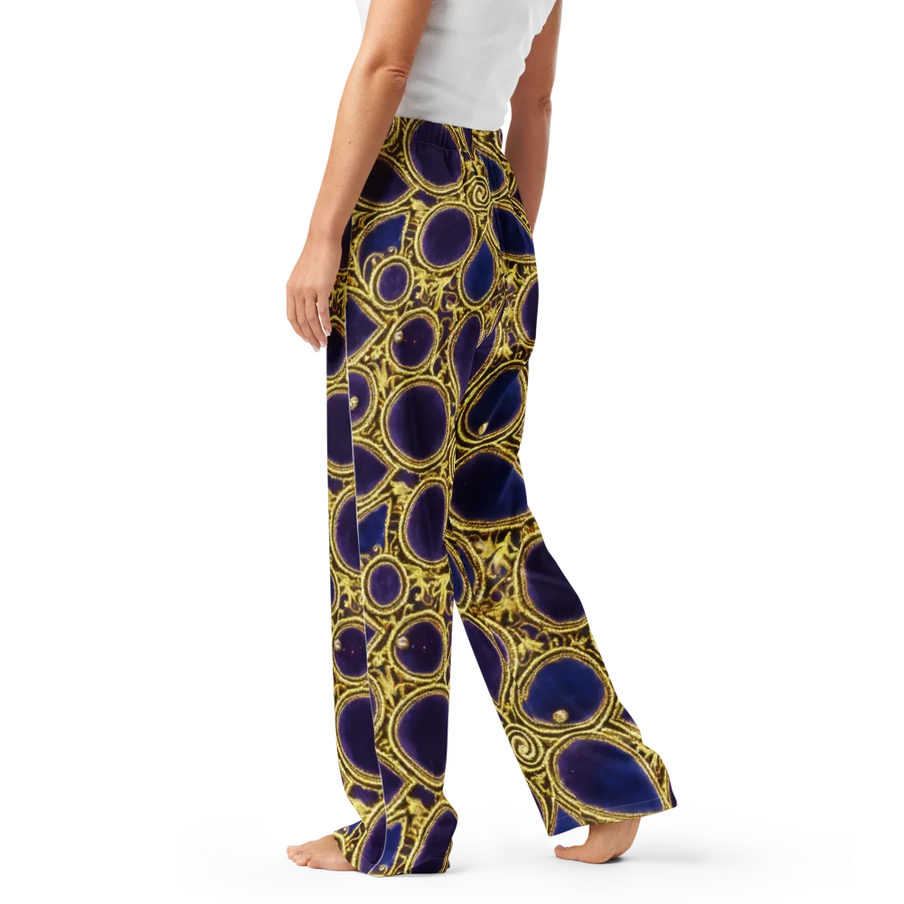 Gilded Midnight on Women's Pajama Pants — Left