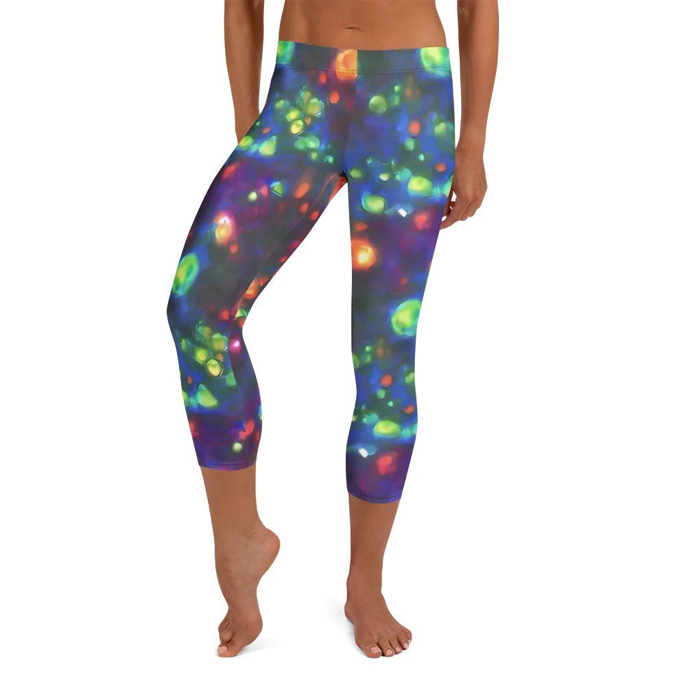 Chromatic Embers on Capri Leggings — Front