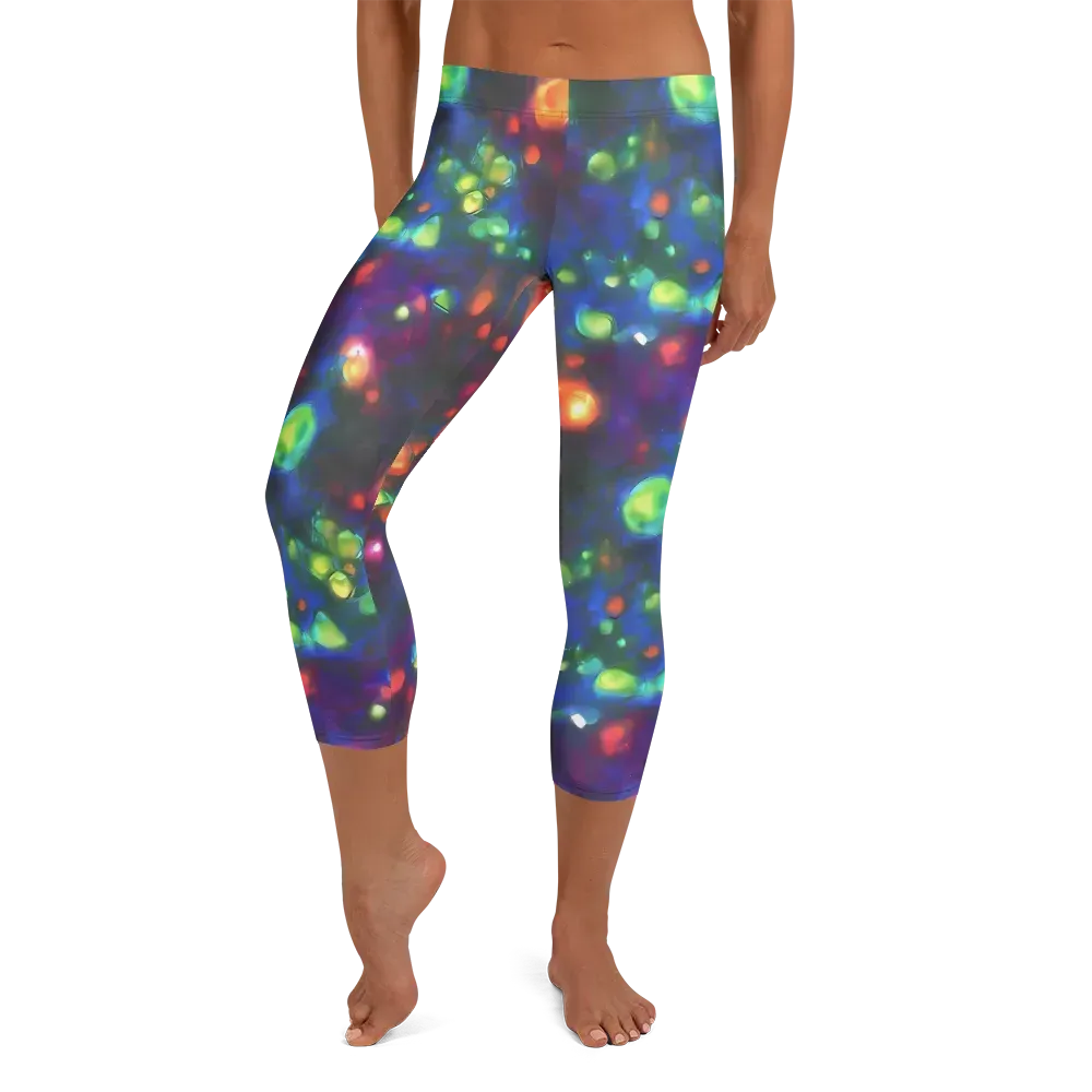 Chromatic Embers on Capri Leggings — Front