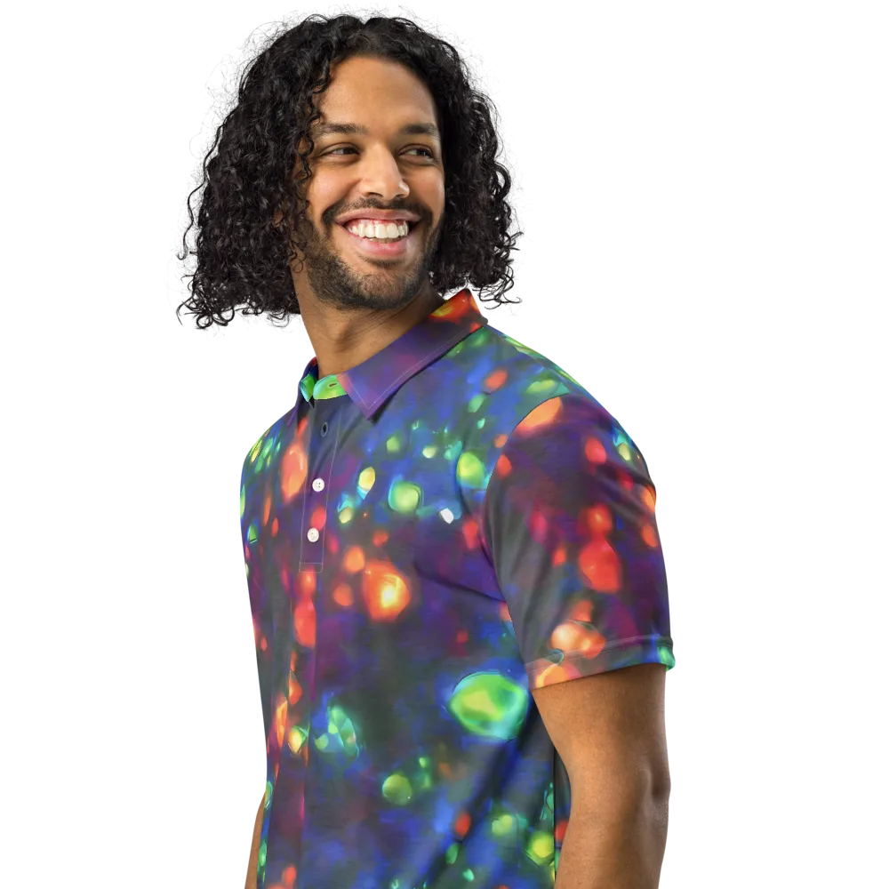 Chromatic Embers on Men's Slim Fit Polo Shirt — Left Front