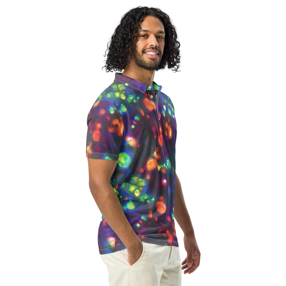 Chromatic Embers on Men's Slim Fit Polo Shirt — Right Front