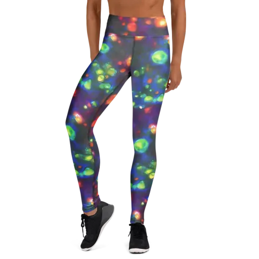 Chromatic Embers on a Yoga Leggings
